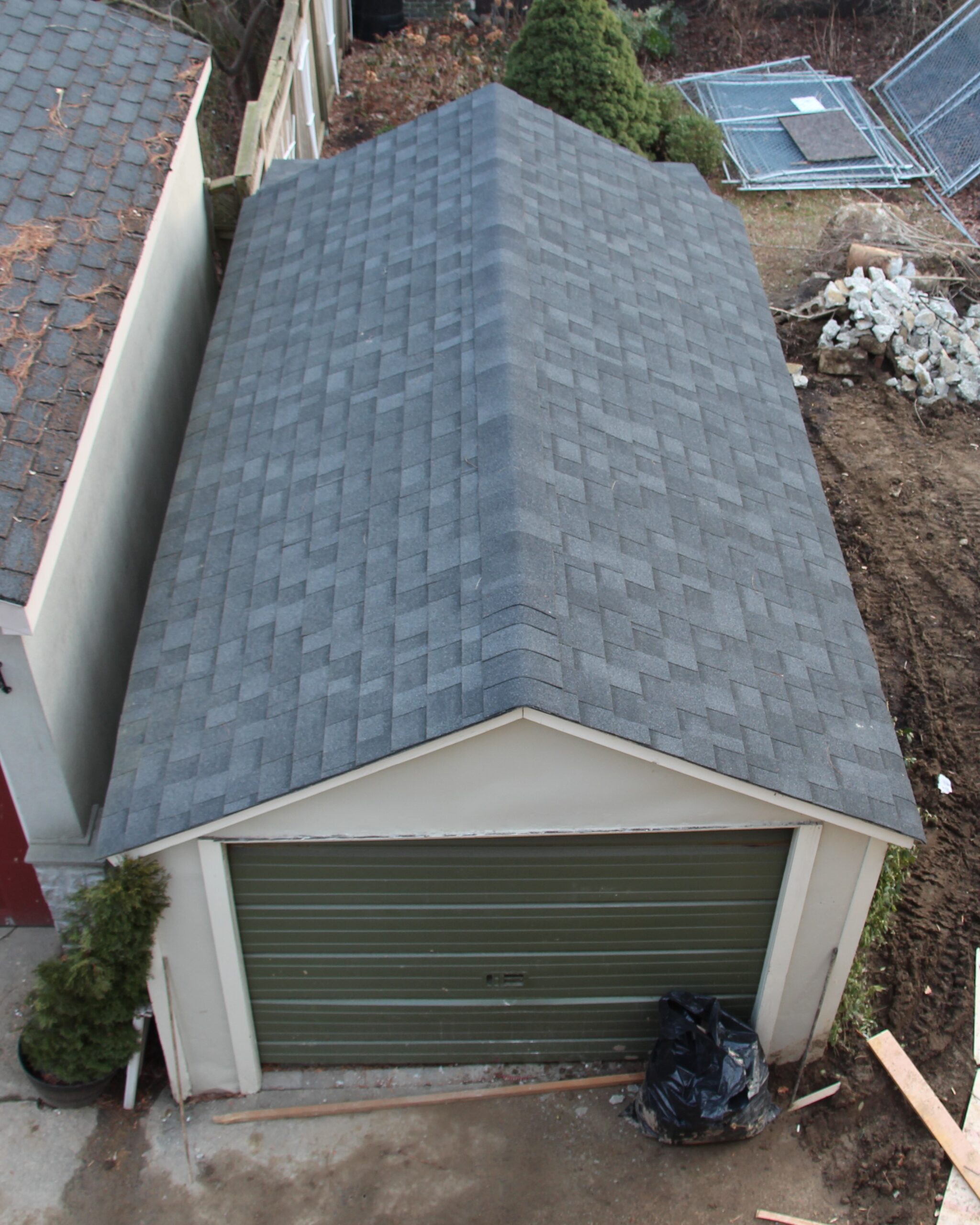 Original detached garage before renovation at Midtown Toronto home