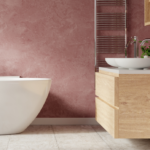 modern bathroom with sleek finishes, glass shower, and minimalist fixtures used as feature image