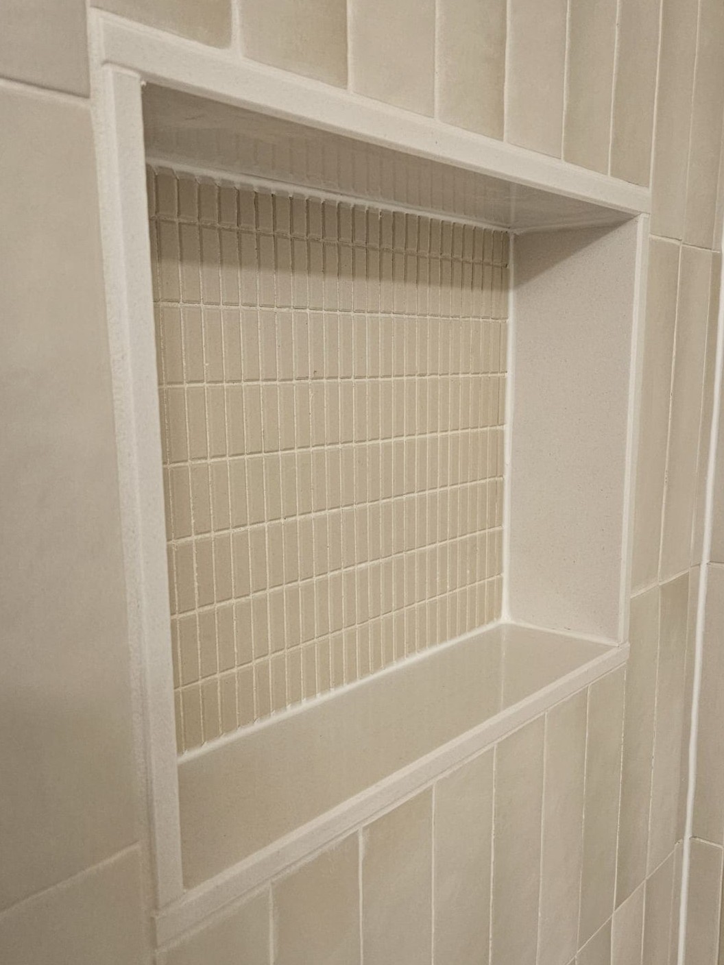 Shower Niche with Natural Stone Side Panels